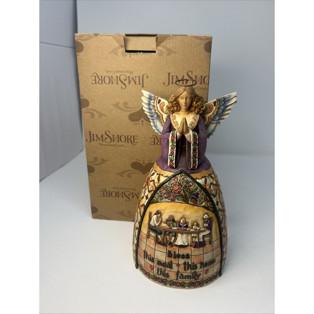 Vintage 2006 Jim Shore Heartwood Creek Angel Prayer of Thankfulness Figurine Box